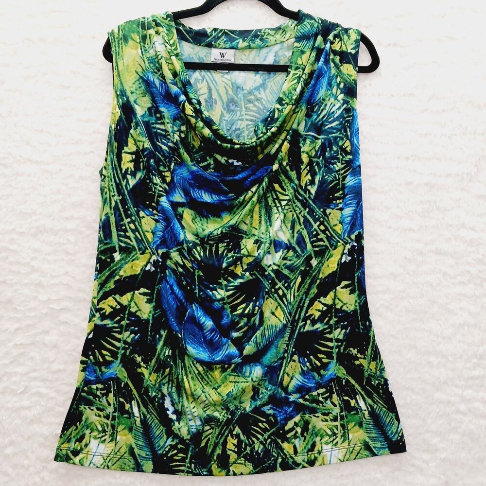 Blouse Brazilcore Cowl Resort Cruise Whimsycore Mob Wife Jungle Safari Y2K Sz L